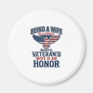 Vrouw van Veteraan Eer Patriotische Adelaar Shirt Magneet