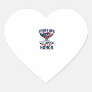Vrouw van veteranen eer patriottische adelaar shir hart sticker