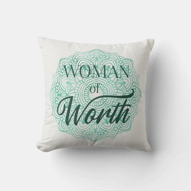 Vrouw van Waarde Kussen (Voorkant)