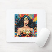 Vrouw Van Wonder Sticker  Muismat (Met muis)
