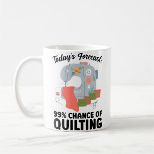 Vrouw vandaag prognose 99 kans op quilt maken quil koffiemok