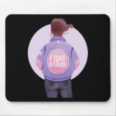 Vrouw vechten overdosis Paarse lint Overdosis Awar Muismat (Voorkant)