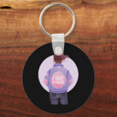 Vrouw vechten overdosis Paarse lint Overdosis Awar Sleutelhanger (Achterkant)