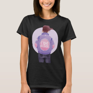 Vrouw vechten overdosis Paarse lint Overdosis Awar T-shirt
