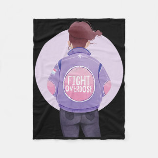 Vrouw Vechten Overdosis Paarse Ribbon Overdosis Aw Fleece Deken