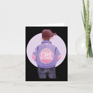 Vrouw Vechten Overdosis Paarse Ribbon Overdosis Aw Kaart