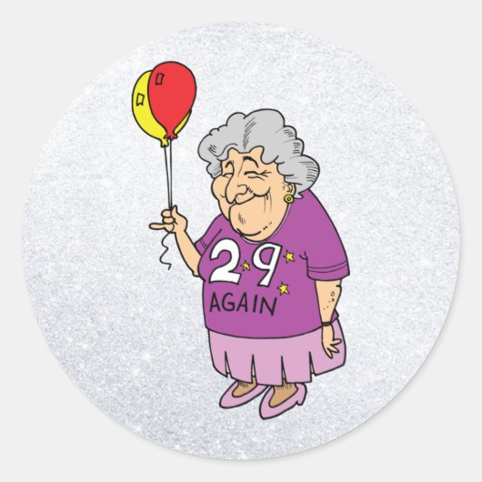 Vrouw Verjaardag 29 Weer Ronde Sticker (Voorkant)