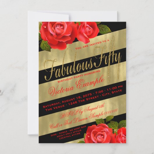 Vrouw verjaardagsfeest 50 jaar kaart (Voorkant)