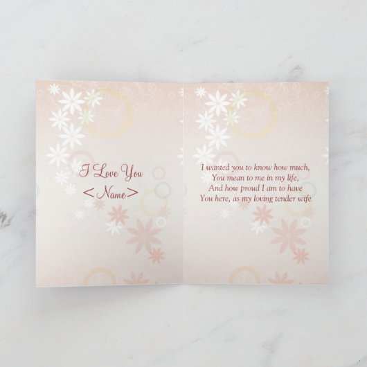 Vrouw Verjaardagskaart Rozen Lelies Hart Kaart (Binnen)