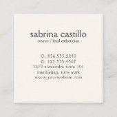 Vrouw verlaat Moon Arch Beauty Wellness Spa Salie Vierkante Visitekaartje (Achterkant)