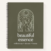 Vrouw verlaat Moon Arch SAGE Wellness Day Spa Notitieboek (Voorkant)