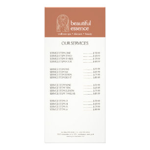 Vrouw verlaat Moon Arch SKINCARE Wellness Day Spa Reclamekaart