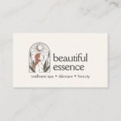 Vrouw verlaat Moon Arch SKINCARE Wellness Day Spa Visitekaartje (Voorkant)