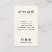 Vrouw verlaat Moon Arch Wellness Day Spa Copper Visitekaartje (Achterkant)