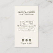 Vrouw verlaat Moon Arch Wellness Day Spa SAGE Visitekaartje (Achterkant)