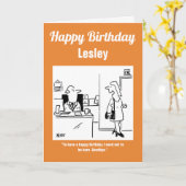 Vrouw verlaat werk vroeg om verjaardag te vieren kaart (Gele Bloem)