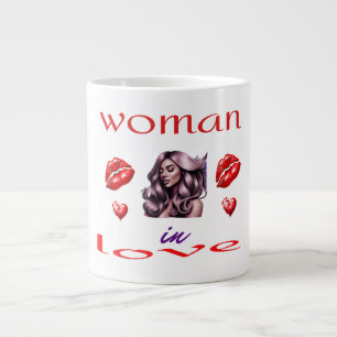 "Vrouw Verliefd" - Valentijnsdag Kunst . Grote Koffiekop