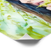 Vrouw Vermengen Elegant Met Natuur In Een Levendig Foto Afdruk (Hoek)