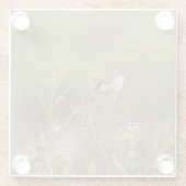 Vrouw Vermilion Flycatcher Glazen Onderzetter (Achterkant)