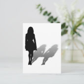 Vrouw Vermiste vrouw Silhouette Briefkaart (Staand voorkant)