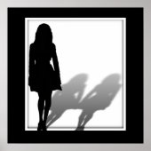 Vrouw Vermiste vrouw Silhouette Poster (Voorkant)