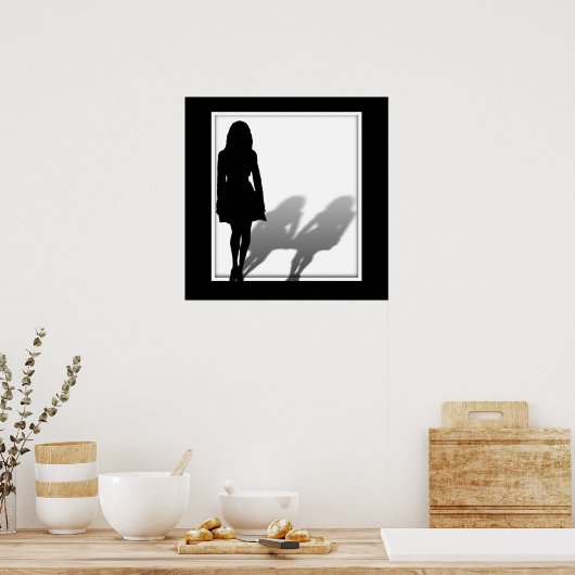 Vrouw Vermiste vrouw Silhouette Poster (Keuken)