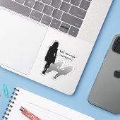 Vrouw Vermiste vrouw Silhouette Sticker (Laptop met iPhone)