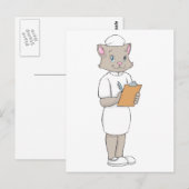 Vrouw verpleegkat briefkaart (Voorkant / Achterkant)