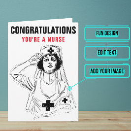 Vrouw verpleegkundige Afstuderen gefeliciteerd Kaart