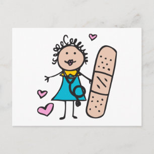 Vrouw verpleegster briefkaart