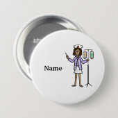 Vrouw verpleegster met IV zakken en Button spuit (Voorkant /achterkant)