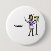 Vrouw verpleegster met IV zakken en Button spuit (Voorkant)