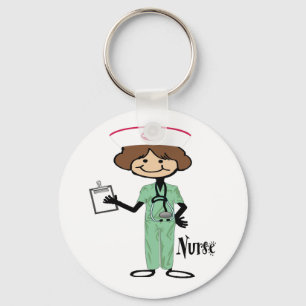 Vrouw verpleegster personaliseren sleutelhanger