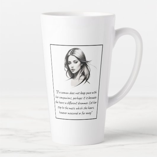 Vrouw - Verschillende Drummer Quote Latte Mok (Rechts)