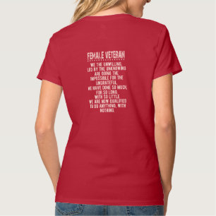 Vrouw Veteraan Vrouwen Onwillige T-Shirt