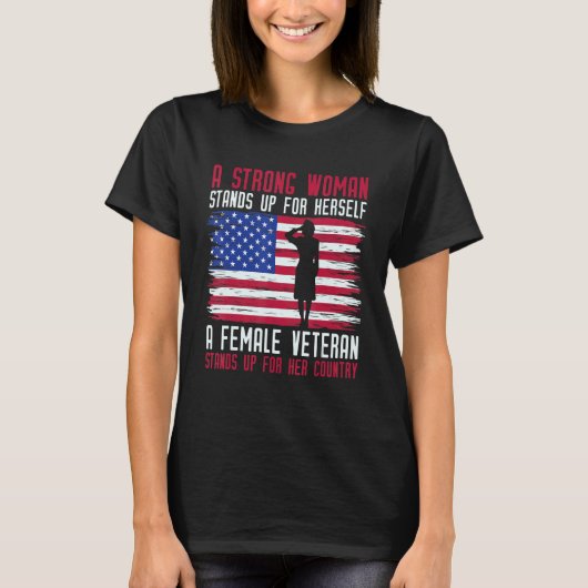 Vrouw Veteran Usa T-shirt (Voorkant)