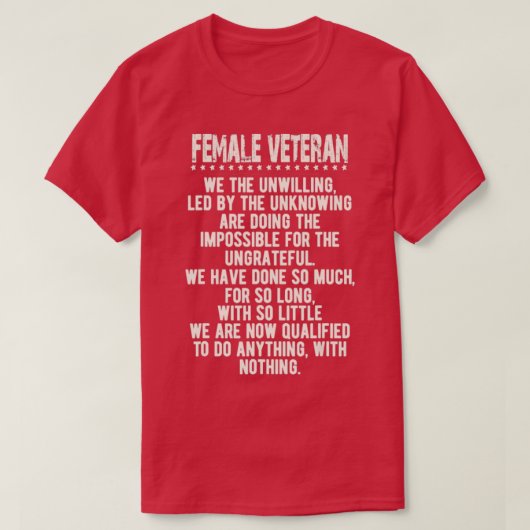 Vrouw Veteran Woman Combat Patriotic 1 T-shirt (Design voorkant)