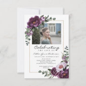 Vrouw: Viering van het leven met Paars foto's Kaart (Voorkant)