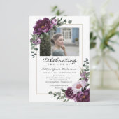 Vrouw: Viering van het leven met Paars foto's Kaart (Staand voorkant)