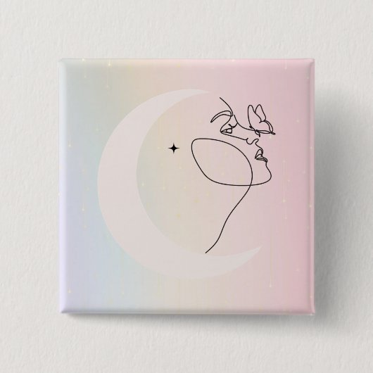 Vrouw Vierkante Button 5,1 Cm (Voorkant)
