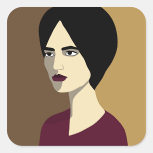 Vrouw Vierkante Sticker