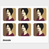 Vrouw Vierkante Sticker (Vel)