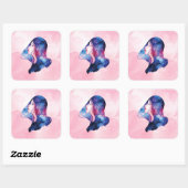 Vrouw Vierkante Sticker (Vel)