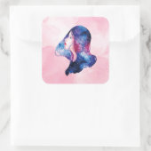 Vrouw Vierkante Sticker (Tas)