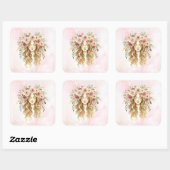 Vrouw Vierkante Sticker (Vel)