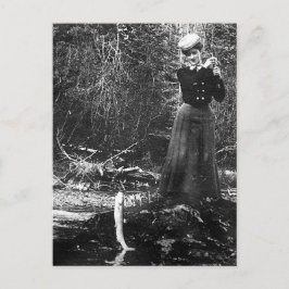 vrouw visserij briefkaart