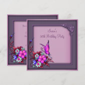 Vrouw Vlinder 50ste Verjaardagsfeestje Kaart (Voorkant / Achterkant)