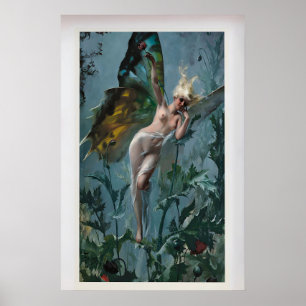 Vrouw Vlinder door Luis Ricardo Falero Antiek Poster