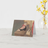 Vrouw voet in Lace Up schoen 1860s Kaart (Gele Bloem)