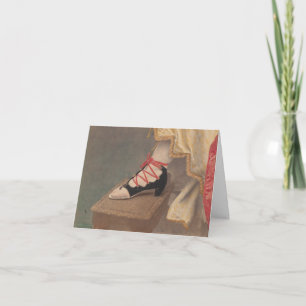 Vrouw voet in Lace Up schoen 1860s Kaart